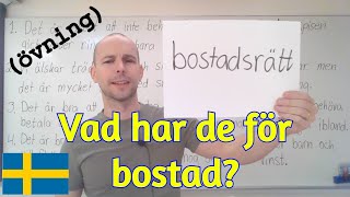 Hur bor de? (övning om bostäder) SFI