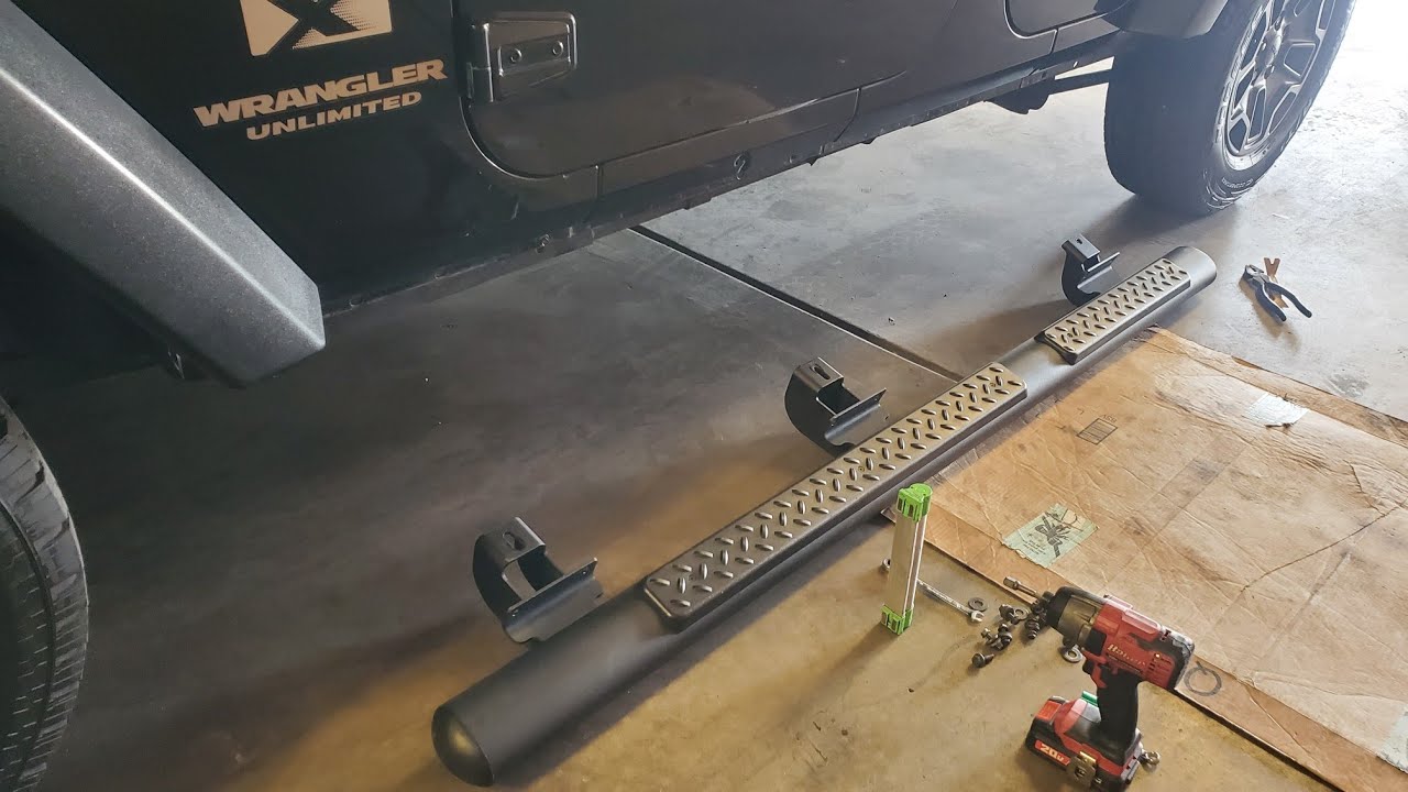 How to: Install Running Boards on a 2009 Jeep Wrangler Unlimited - YouTube