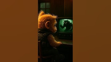 Baby Big Foot Sees Big wolf! – [Part-1] | Veo 3 Short #bigfoot #veo3 #cute #cutemonkey #animallife