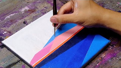Simple Landscape abstract painting with masking tape