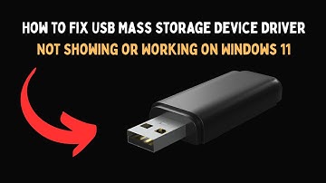 How to Fix USB Mass Storage Device Driver Not Showing or Working on Windows 11