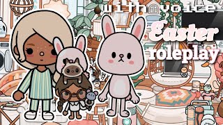 Easter bunny came to visit our aesthetic spring family in Toca boca roleplay with voice screenshot 3