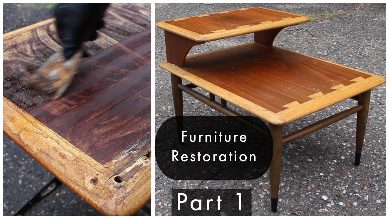 Mid Century Furniture Restoration Part One Lane Acclaim Step Table Refinish and Repair YouTube