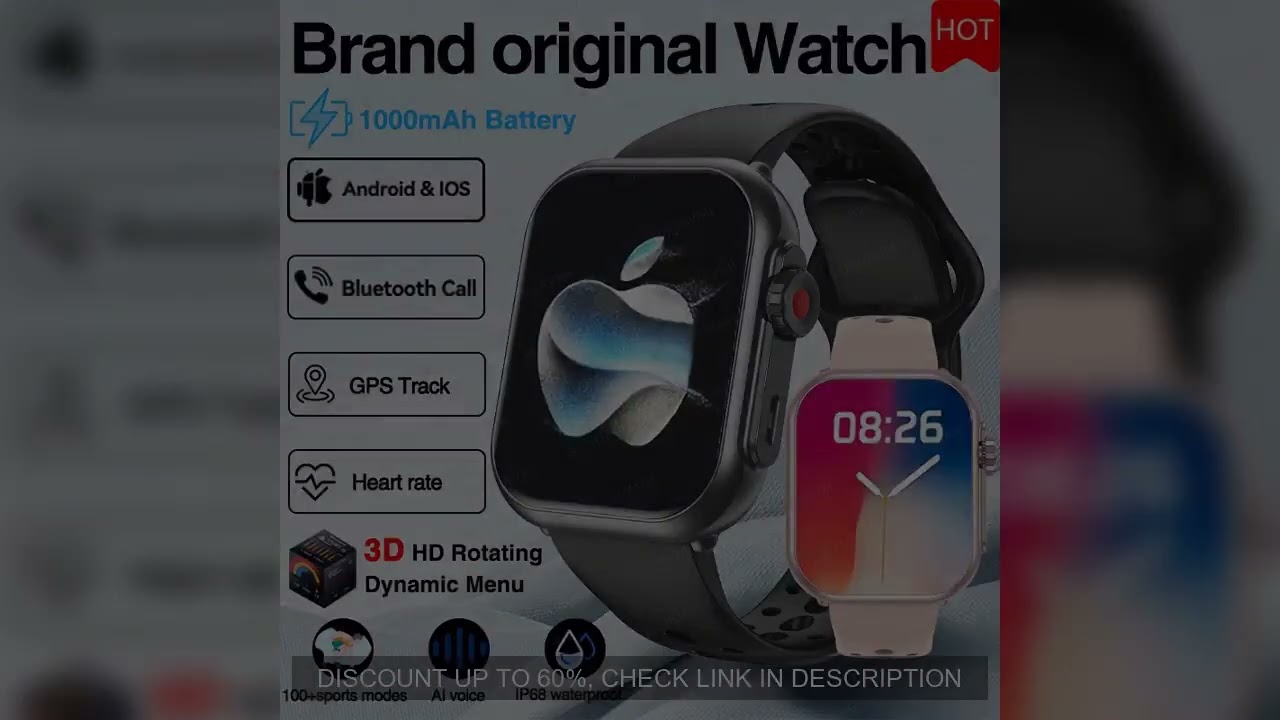 For IOS Watch Ultra 2 SE Men Women Smart Bracelet 1000mAh Battery GPS AMOLED Display Bluetooth Call