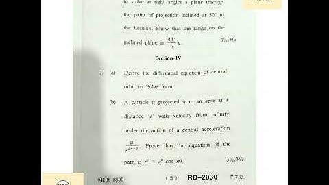 2021 mdu bsc (pass)6th semester mathematics (dynamics) question paper