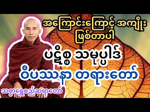 သင်္ကြန်အထူးတရားပဋိစ္စသမုပ္ပါဒ်တရားတော် #တရားတော်များ #ပါချုပ်
