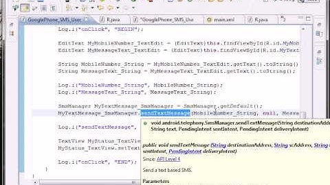 Android 2.x SDK --- SmsManager.sendTextMessage()