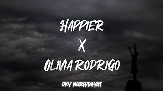 Happier - Olivia Rodrigo (Lirik Lagu ) - TikTok I hope you're happy but don't be happier