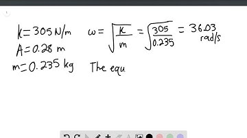 A vertical spring with spring stiffness constant 305 Nm oscillates with an amplitude of 28 0 cm when