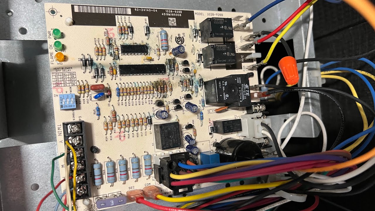 Rheem Furnace A/C Control Board Repair - YouTube