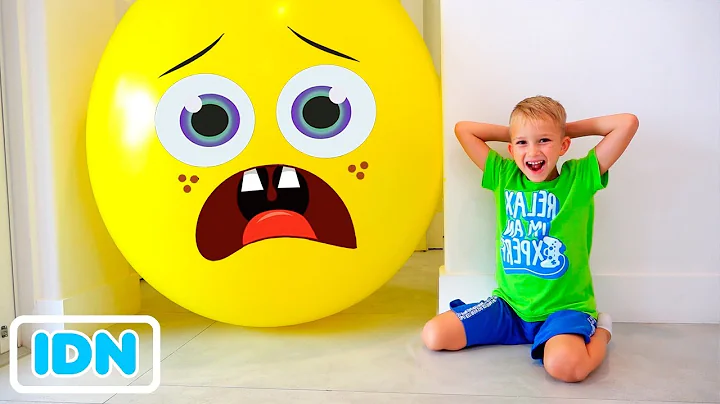 Vlad dan Nikita bermain Petak umpet dengan balon