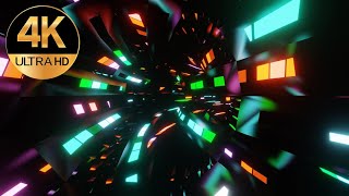 10 hour 4k Tv fast moving Metallic color Black hole light tunnel abstract background video animation