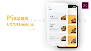 How to Design Pizzas Chicken Flavors Mobile App Screen Adobe Xd  UX/UI App Design Speedart Tutorial screenshot 3