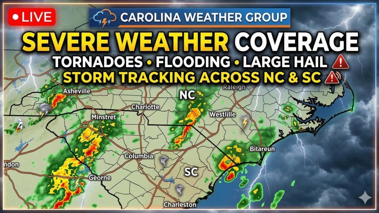 Live severe weather update for the Carolinas - YouTube