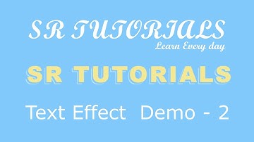 Text Shadow Effect | Demo - 2 | Css | SR Tutorials | Sarvesh Mishra SR