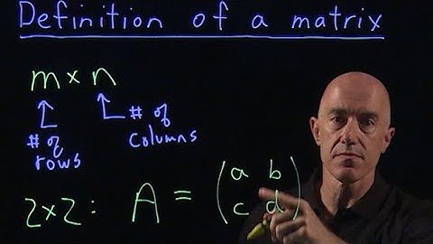 Definition of a matrix | Lecture 1 | Matrix Algebra for Engineers