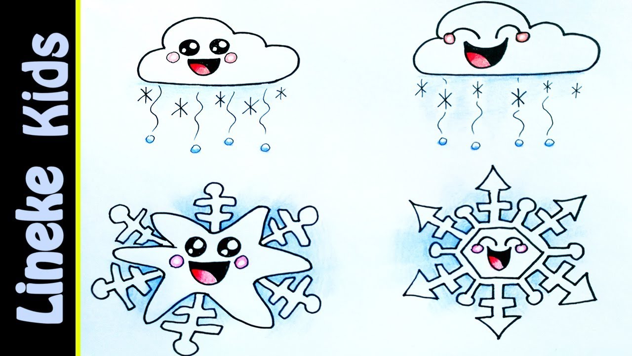 Wonderbaarlijk Zo teken je Sneeuwvlokjes in Stappen! - Doodle art Kawaii leren TU-78