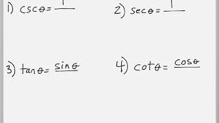 Math 151 : 7.2 #1, #2, #3, #4 (PreCalculus Tutorial : Fundamental Trig Identities)