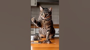 😱Shocking! 😱The cat sets a trap and waits in silence やばすぎ！😱😱猫は罠を仕掛けて静かに待っている #shorts #tabbycat #