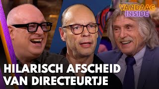 Johan, Wilfred en René nemen op hilarische wijze afscheid van Directeurtje | VANDAAG INSIDE