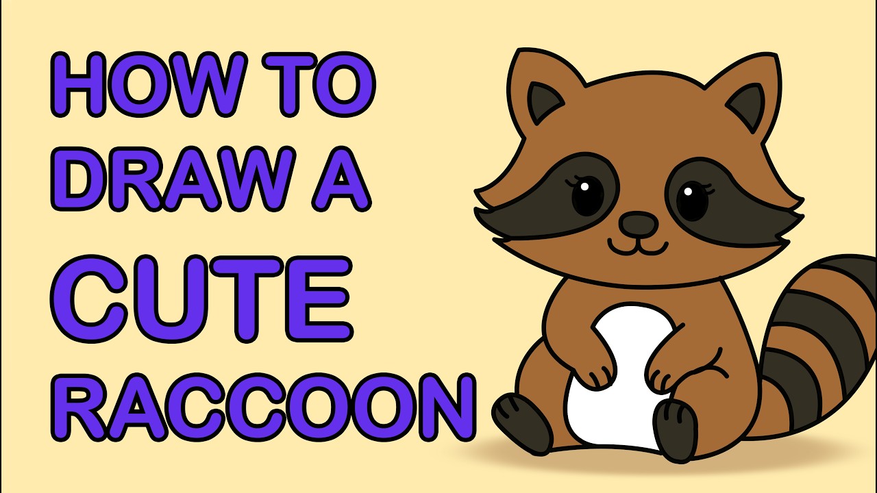 Draw Cute Racoon How to Draw a Cute Raccoon | Easy Drawing for Kids - YouTube