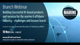 WEBINAR: Building successful AI-based products and services for the marine & offshore industry