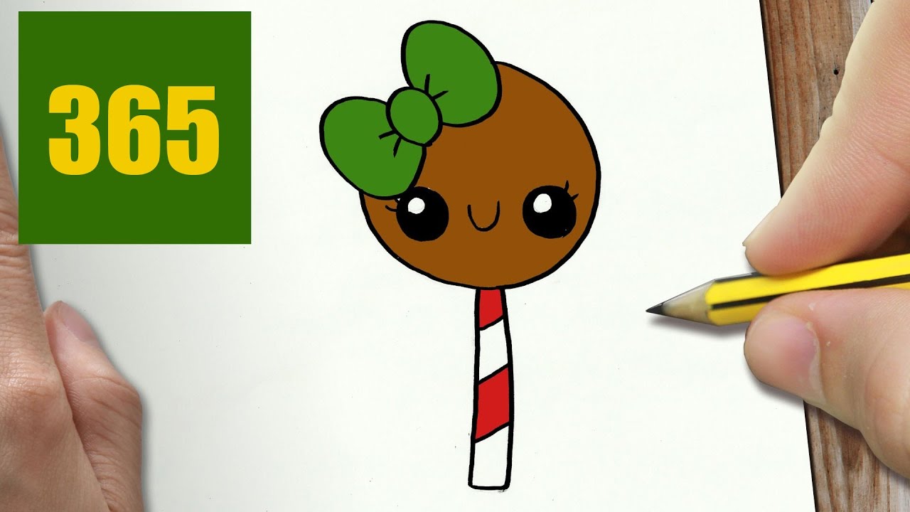 Comment Dessiner Lollipop Noël Kawaii étape Par étape Dessins Kawaii Facile