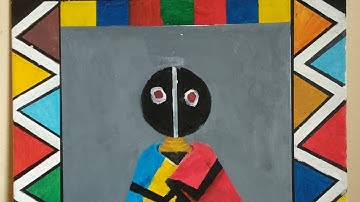 EASY ABSTRACT PAINTING DEMO For Beginners In Acrylics with masking tape | Eternium