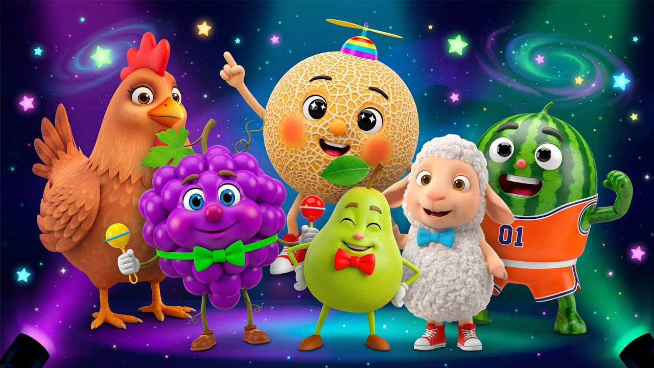Canciones Infantiles en Español 🍉 La Sandía Baila Feliz y Las Uvas Bailan  Animación 3D para Bebés