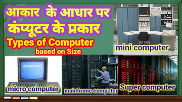 आकार के आधार पर कंप्यूटर के प्रकार हिंदी में/ Types of Computer based on Size