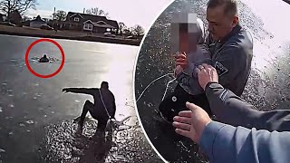 Dramatic video shows NJ cop rescuing boy, 11, who fell through ice on frozen lake