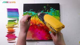Crayon Melting Art Tutorial || Crayola Paint and Sip with Josie Lewis Art