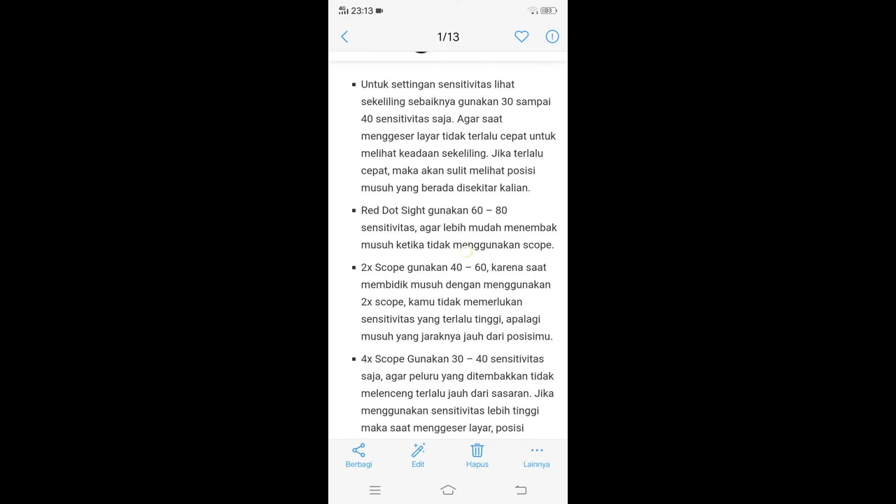 Settingan Sensitivitas Free Fire (FF) Terbaik Pro Player ...