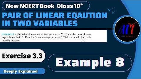 Chapter 3 Exercise 3.3 ( Example 8 ) Pair of Linear Equation in two Variables Class 10 Maths