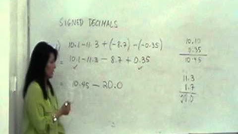 Adding and Subtracting Signed Decimals