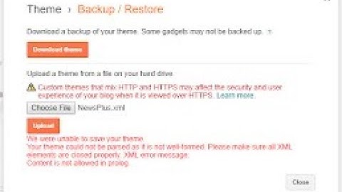 How to fix blogger theme not uploading problem