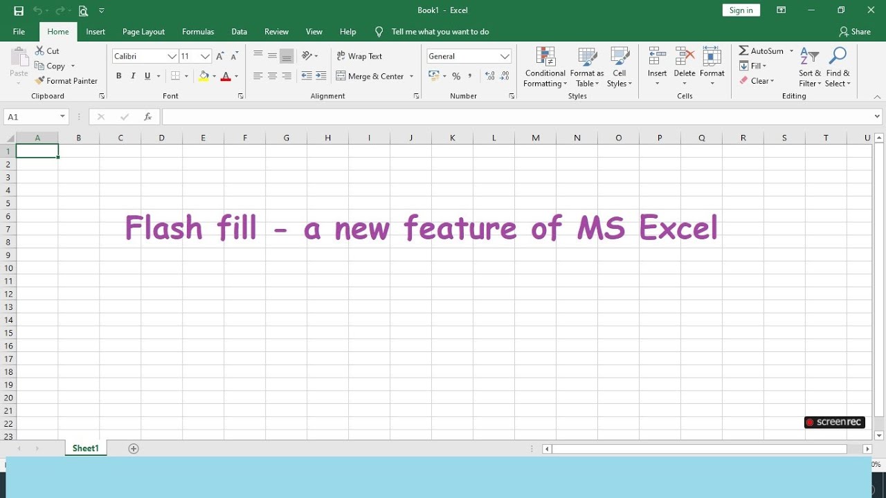Excel Flash Fill Feature - YouTube