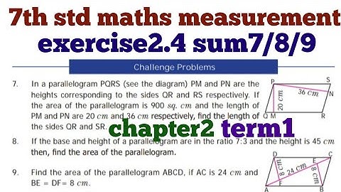7th std maths measurement exercise2.4 sum7to9 challenge problems chapter2 term1 Tamil