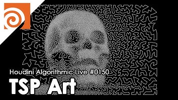 Houdini Algorithmic Live #150 - TSP Art (Traveling Salesman Problem)