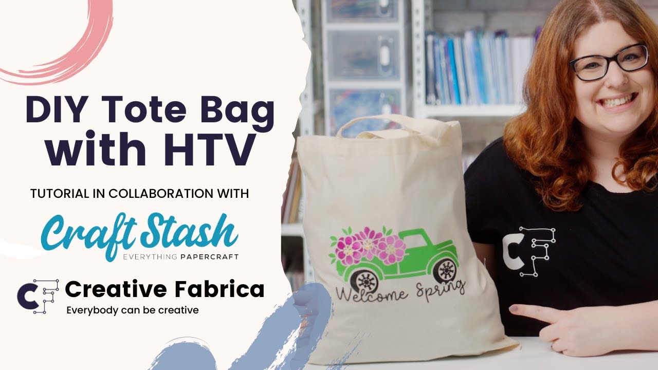 DIY Tote Bag with HTV with Craft Stash & Creative Fabrica YouTube