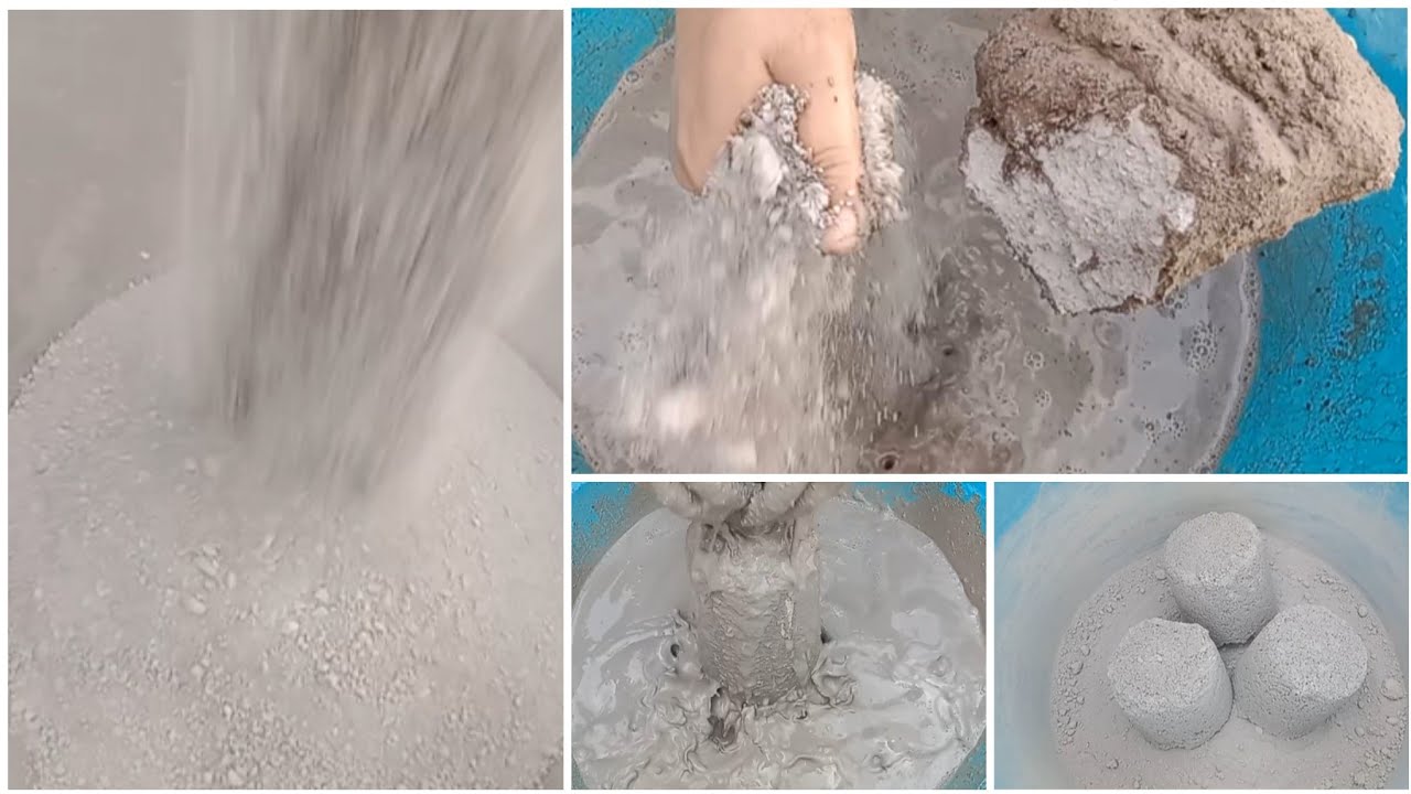 ASMR|soft dusty sand cement shape's dry and water crumbling 💦water crumbling sound nahi😭