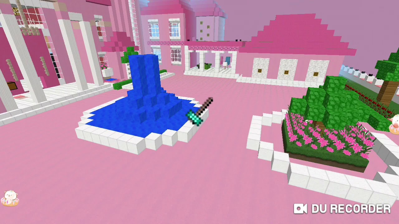 Casa Rosa, Casa da Barbie, Pequeno Jardim no Minecraft