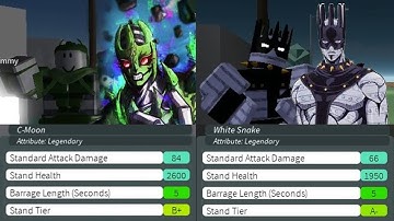 Showcase WhiteSnake and C-Moon Legendary at level 1000 | Roblox Stand Upright : Rebooted