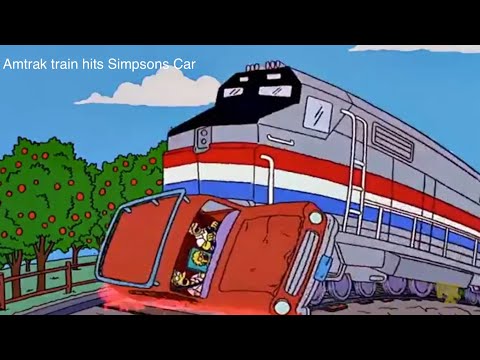 Amtrak Train hits Simpson Car