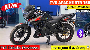 New 2025 Tvs Apache RTR 160 2v Black Color Review🔥 Price & mileage | tvs apache rtr 160 | tvs apache