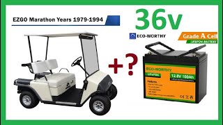 EASY LiFePO4 36v golf cart upgrade under $900  Eco-Worthy fits in 6v battery space