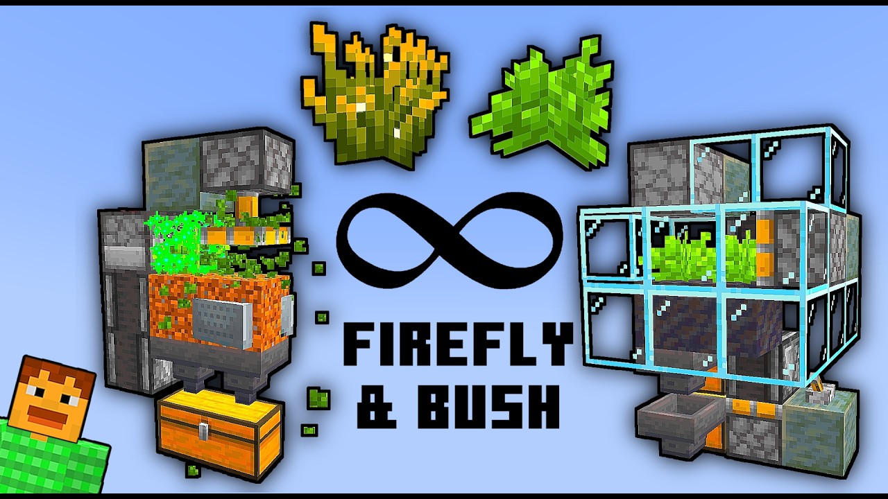 Check DESCRIPTION for Auto Firefly Bush Farm in Minecraft! [TUTORIAL] 1 ...
