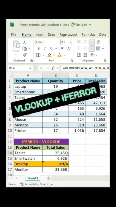 How to Apply VLOOKUP with IFERROR in excel #excel #advanceexcel # ...