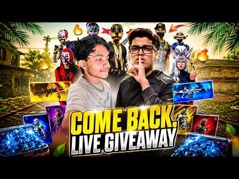 Free Fire India 💀 Coming SOON🔥 COMEBACK LIVE GIVEAWAY😱 #shorts #live #freefire