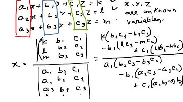 Solving simultaneous equations by determinant method